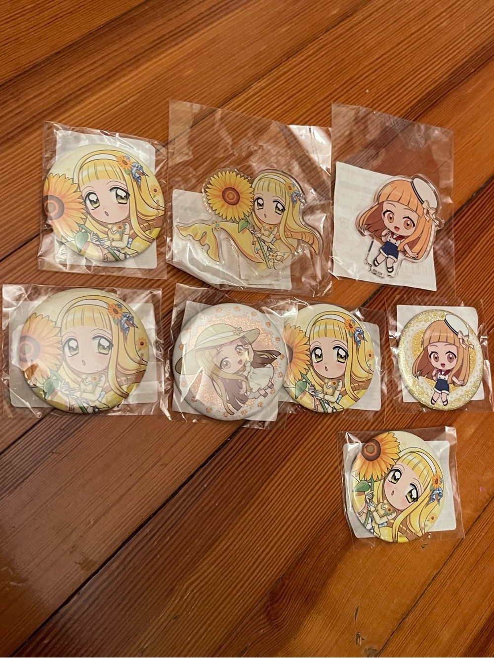 Mermaid Melody Pichi Pichi Pitch Coco buttons and acrylic stand set